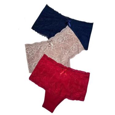 Imagem de Kit 3 Calcinha Cintura Alta Modeladora Algodão Reforçada 190 - Fabulos