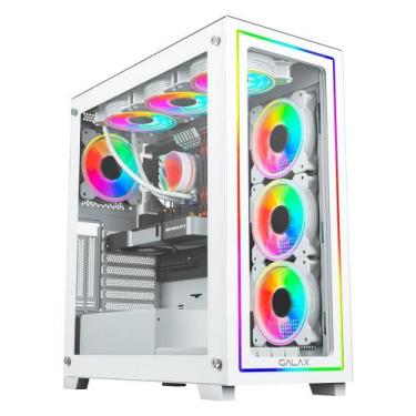 Imagem de Gabinete Galax Omega White, Mid Tower, ATX, Frontal de Vidro, 4x FANs,