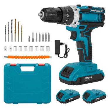 Imagem de Parafusadeira e Furadeira elétrica 21V Bateria melhor boa