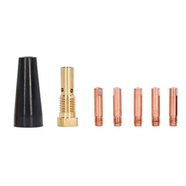 Imagem de Kit de soldagem sem gás para pistola MIG 7 unidades de conjunto de acessórios de bico difusor de ponta de cobre de alta condutividade de rosca suave Equipamento de soldagem