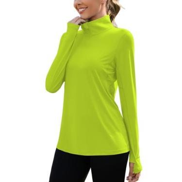 Imagem de Camiseta de caminhada LUYAA feminina UPF 50+, camisa de sol de manga c