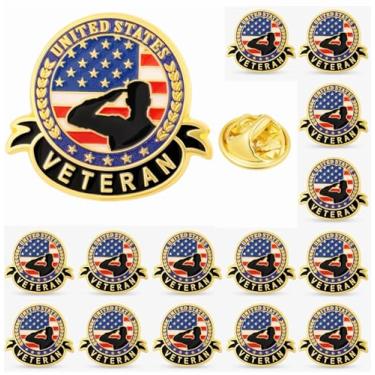 Imagem de DISCAO 12/25/50/100 peças broches de veterano esmalte broche de veterano americano broche de lapela veteranos dos EUA broche Memorial Day para roupas mochila chapéu decoração patriótica militar