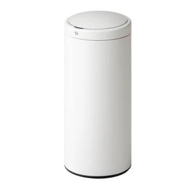 Imagem de Lixeira Automática 50L com Sensor de Proximidade, Aço Inox Redonda, Ta