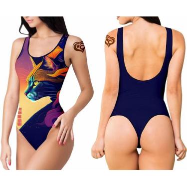 Imagem de Body Maio de Gato Lingerie Cat Animal Felino cavado IA - Alemark, P