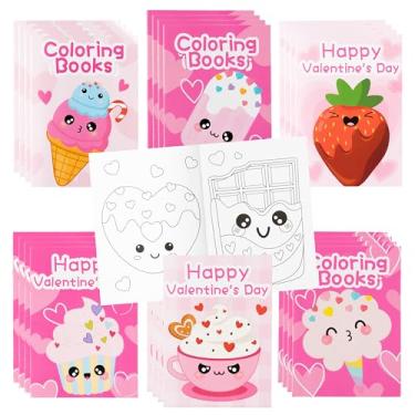 Imagem de ANGOLIO Valentine' s Day Coloring Books for Kids 24Pcs Bulk Valentine's Sweet Dessert Activity Books Diy Mini Art Drawing Book for Cupcake Doughnut Coloring Booklet for Classroom Party Favor Gifts