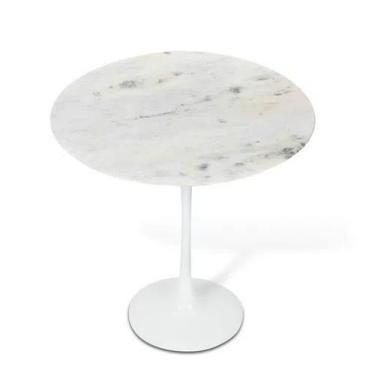 Imagem de Mesa Lateral Tulipa Saarinen Redonda 51 cm Mármore Branco Extra - Pers