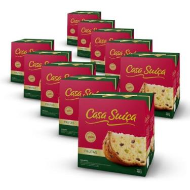 Imagem de 10 Panetones Casa Suíça, Tradicional, Pannetone de 400g