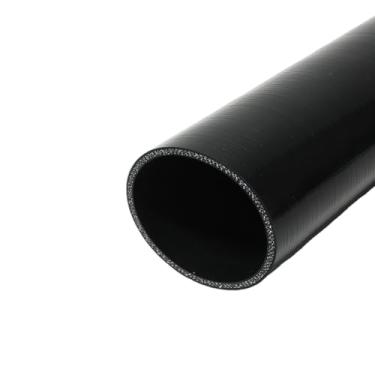 Imagem de I33T Tubo de silicone automotivo, mangueira de silicone de acoplador reto ID 203 mm, mangueira universal de refrigeração de radiador de alta temperatura de 4 camadas 1,6FT (0,5 m) (preto)