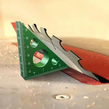 Imagem de 1 régua Esquadro de liga de alumínio anodizado, calibre de ângulo reto fosco de 45/90 graus para marcenaria, ferramenta de medição durável e de precisão (68 mm x 94 mm)