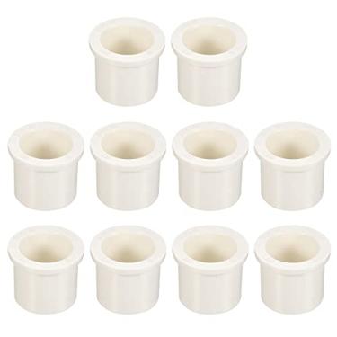 Imagem de Bucha redutora de PVC de 20 x 25 mm, pacote com 10 adaptadores de conector de tubo de acoplamento para conexão de tubos, branco