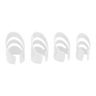 Imagem de Acouto Conjunto de Palheta de Dedo de Guitarra de 4 Unidades Baixo, Banjo, Ukulele - Protetores de Ponta de Dedo Ergonomicamente Projetados para Tocar Confortável - Inclui S, M, L, Tamanhos (Branco)