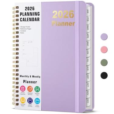 Imagem de Timart Agenda 2026, agenda semanal e mensal, janeiro de 2026 a dezembro de 2026, agenda de calendário de capa dura com abas, bolso interno para mulheres e homens, perfeita para escritório, escola