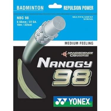 Imagem de YONEX Corda de badminton Nanogy98, repulsão rápida, calibre 0,66 mm, comprimento 10 m, escolha de cores (ouro cósmico)