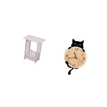 Imagem de Fenteer Mesa de Cabeceira Prática E Relógio de Parede para Decoração de Hotel, Café, Corredor, Sala de Estar, Escritório, Quarto Infantil, Quarto E C