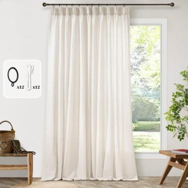 Imagem de Cortinas DUKIYO Pinch de linho plissado 72x84cm Cream Ivory