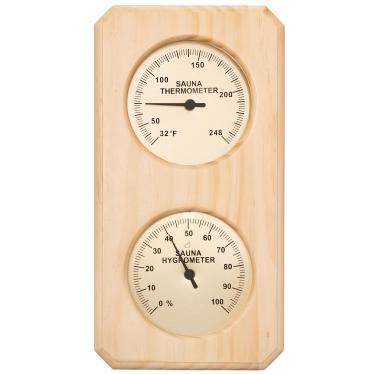 Imagem de Termômetro e higrômetro de sauna, termômetro de sauna 2 em 1, acessórios Fahrenheit, medidor de temperatura de sauna para sauna a vapor medidor de umidade interna monitor de temperatura infravermelho