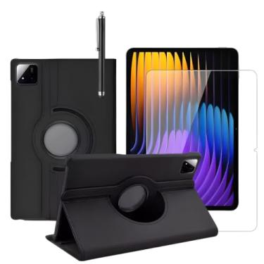 Imagem de Blance, Kit Capa Couro Giratória + Película de Vidro + Caneta Touch Para Xiaomi Mi Pad 7/7 Pro