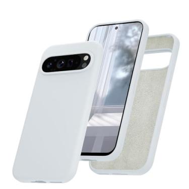 Imagem de Capa de silicone líquido fashion para Google Pixel 9 10 Pro XL 8A 7A 6A 5A, capa de TPU macia com toque de pele para Google 9A 6 7 8 9 Pro 8Pro, branca, para Google 9