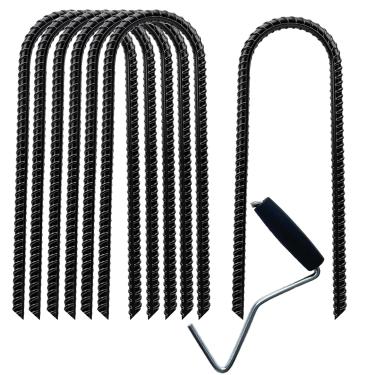 Imagem de Estacas de solo resistentes de 30,5 cm, estacas de gramado, estacas de trampolim, âncoras de vento forte, estacas de cerca, estacas de metal para solo, estacas de paisagem, estacas de vergalhões