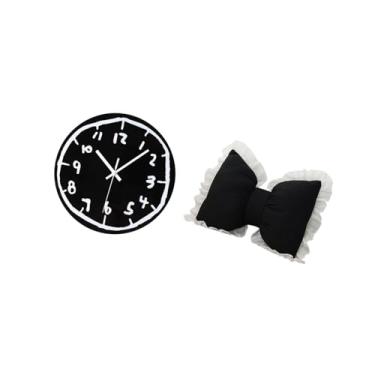 Imagem de Fenteer Relógio de Parede com Laço de Acrílico, Ornamento Moderno, Silencioso, Minimalista, Almofada, Relógio Decorativo, Confortável, Cabeceira, Sofá, para I