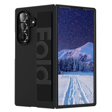 Imagem de Capa protetora para Samsung Galaxy Z Fold 7 com alça de mão, capa dura de policarbonato à prova de choque com pulseira de dedo, capa protetora para Samsung Z Fold 7 5G masculino e feminino (preto)