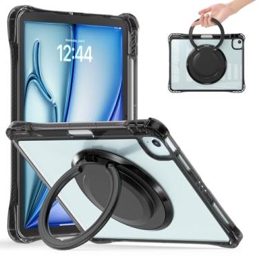 Imagem de Tuiklol Capa traseira transparente para iPad Air 11'' Air 7ª 6ª geração 2025 2024/iPad Air 10,9'' Air 5ª 4ª geração 2022 2020/iPad Pro 11'' 4/3/2/1 geração 2022-2018 protetor giratório com suporte