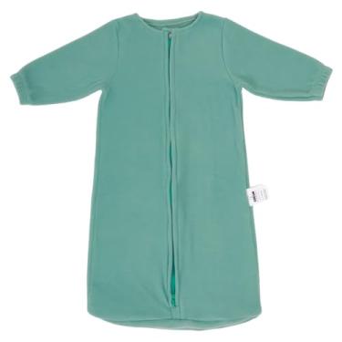 Imagem de Saco de Dormir Bebe com Manga em Tecido Soft com Zíper Invertido (Verde, P)