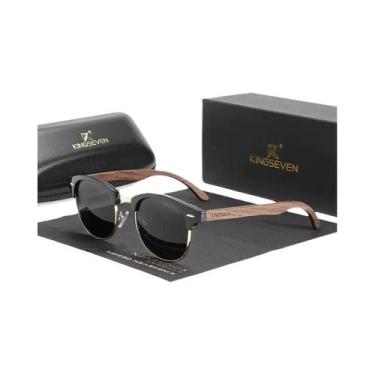 Imagem de Óculos De Sol Unissex Polarizados UV400 Em Madeira De Noz Com Armação 