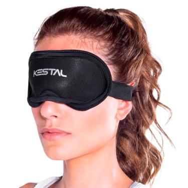 Imagem de Máscara Para Dormir com Elástico, Preta, Design Ergonômico, Confortável para Viagem e Descanso