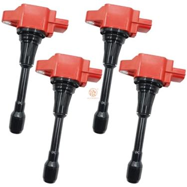 Imagem de HLZ Product Conjunto de 4 bobinas de ignição compatíveis com Nissan Sentra Tiida March Versa Cube Altima NP300 Rogue Pathfinder Urvan X-Trail 1.6 1.8 2.0 2.5 L4 Infiniti 5.0 5.6 V8 UF549 22448-JA00C