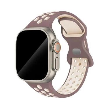 Imagem de Pulseira De Borracha Colorida Para Apple Watch Band 44mm 45mm 46mm 49m