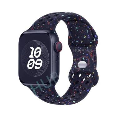 Imagem de Pulseira De Borracha Colorida Para Apple Watch Band 44mm 45mm 46mm 49m