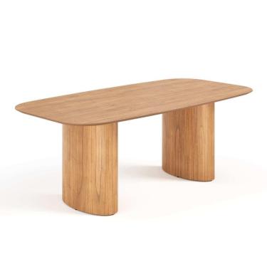 Imagem de Mesa De Jantar Orgânica Tivoli 220cm X 110cm 8 Lugares Lamina Cinamomo