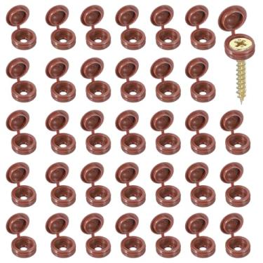 Imagem de YELARXI Tampas de pressão de parafuso, tampas de plástico articuladas para parafusos de obturador, arruela de pressão dobrável - encaixe para (janelas - grades - móveis domésticos - armários) 4 mm e