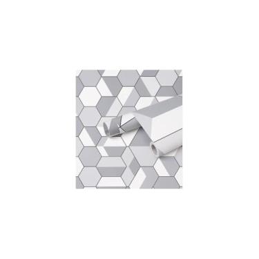 Imagem de Papel de Parede Adesivo PVC Estampa Tela Geométrica, 5 Metros x 45cm, Impermeável, Autoadesivo, 350g
