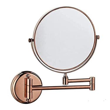 Imagem de LMJYU Espelho de maquilhagem, espelho de maquilhagem, espelho de casa de banho, espelho de beleza, espelho de parede, espelho de maquilhagem, aumento dobrável, dupla face, para casa de banho de hotel