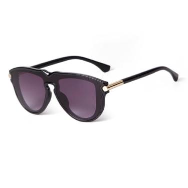 Imagem de HCHES Óculos de Sol Fashion Feminino Masculino Oversized UV400 com Lentes Degradê para Uso Externo (1)
