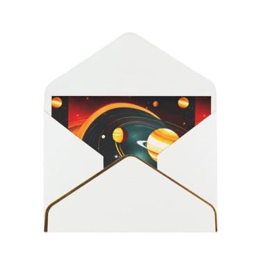 Imagem de Cartões comemorativos com impressão de Saturno do Sistema Solar Júpiter para todas as ocasiões, convites de festa de aniversário de casamento, 12,7 x 15,2 cm