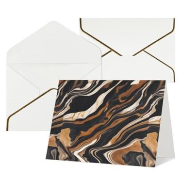 Imagem de Cartões comemorativos abstratos com impressão de pedra de mármore para todas as ocasiões, convites de festa de aniversário de casamento, 12,7 x 15,2 cm