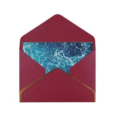 Imagem de SKKNT Cartões de felicitações com tema tropical Ocean Beach para todas as ocasiões, convites de festa de aniversário de casamento, 12,7 x 15,2 cm