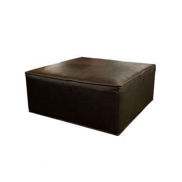 Imagem de Puff De Couro Munique Preto Iguana - Mempra Design