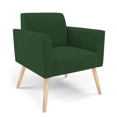 Imagem de Poltrona Pés Palito Natural Marisa Veludo Verde D03 - D'rossi