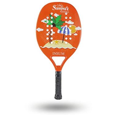 Imagem de Raquete de tênis de praia EVA macia de fibra de carbono areia Grip Tech para Ultra Spin (laranja)