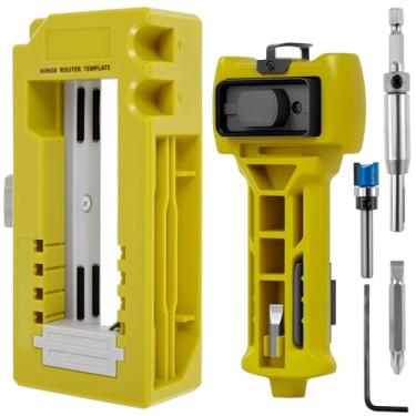 Imagem de Kit de instalação de dobradiça de porta e trava de porta Modelo de mortiser de dobradiça para cinzelamento e pontuação precisos com chave de fresa para instalação em marcenaria, fácil de configurar e