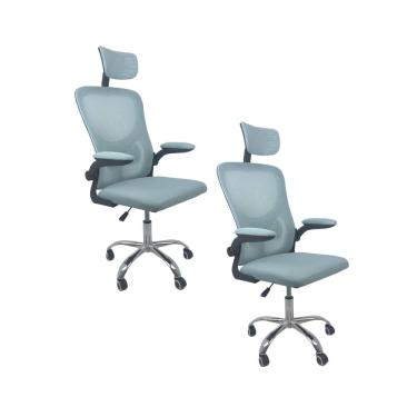 Imagem de Kit 2 Cadeiras de Escritório Oficial Vegas Azul Preto