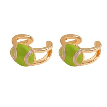 Imagem de Brincos de bola de futebol com clipe de bola de futebol delicados minúsculos brincos de basquete softball, brincos de bola esportiva leve para mulheres, joias de jogos, Cobre, Sem pedra preciosa