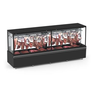 Imagem de Expositor Açougue Vanguard Top Gancheira 300cm Ar Forçado EAVTG3000 - Refrimate 220V