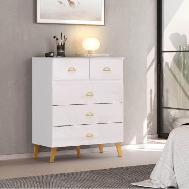 Imagem de Cômoda Ibiza 5 Gavetas Branco - Vila Rica