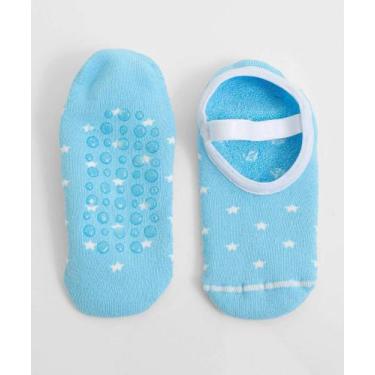 Imagem de Meia Sapatilha Feminina Antiderrapante Marisa Azul-76156, 34/39, Azul