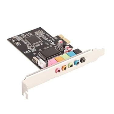 Imagem de Generic Placa de Som 6 Canais de Hardware de Conversão de Sinal de áudio Estéreo Com CD de Driver para 7/Vista/XP, Curta Músicas e Jogos No PC Com Slot PCI-E, Preto